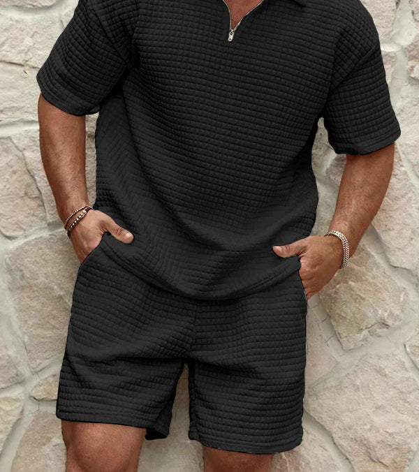 Edles Herren-Kurzarm-Set mit Zipper