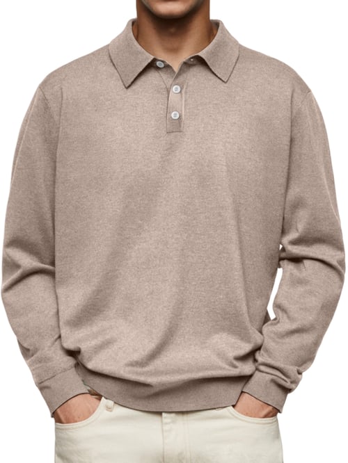 Dalvin – Casual und komfortables Langarm-Polohemd mit Revers
