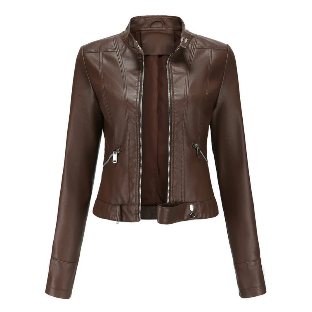 ModeGeist | Reißverschluss Kurze Biker Jacke - Langarm