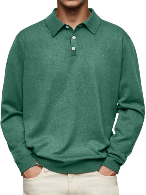 Dalvin – Casual und komfortables Langarm-Polohemd mit Revers