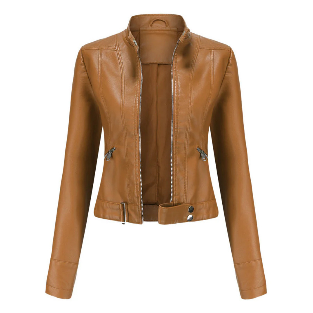 ModeGeist | Reißverschluss Kurze Biker Jacke - Langarm