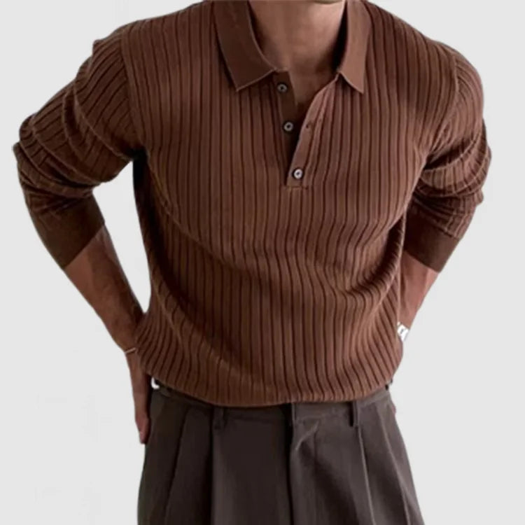 Herren-Poloshirt Blaine mit langem Arm und Nackenschutz