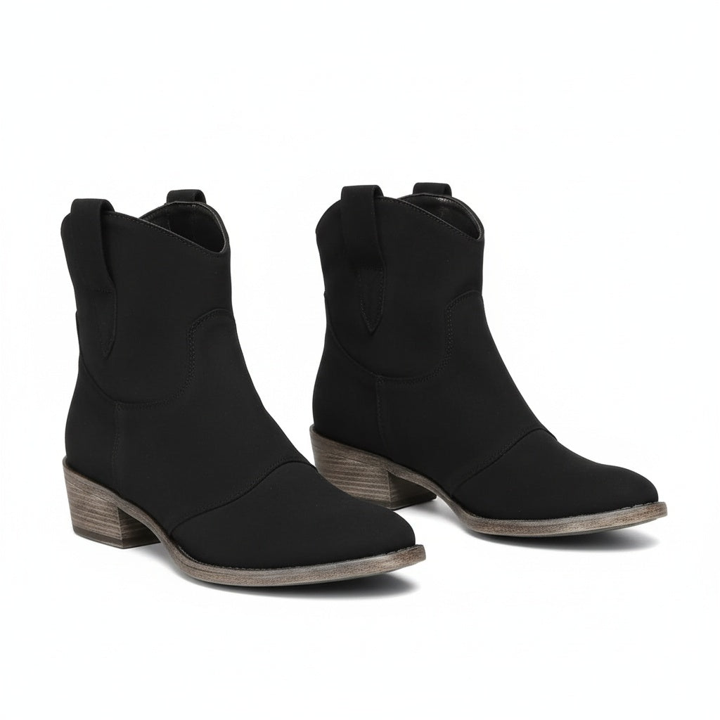 MODEGEIST Damen Cowboy Ankle Boots Western-Stil Vintage Braun