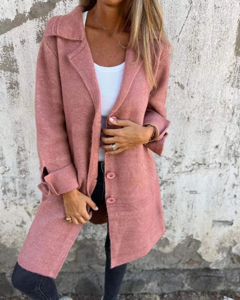 ModeGeist | Lässiger Langer Mantel mit Revers