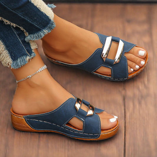 MODEGEIST Damen Sandalen Verstellbare Schnalle Gepolstert