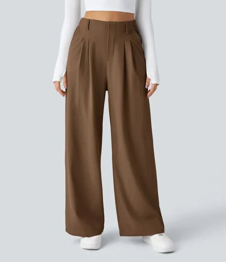 Damen-Waffelhose mit weitem Bein, Modell Lena