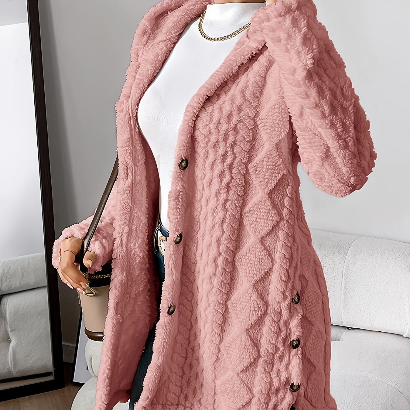 ModeGeist | Lang Damenjacke Mit Kapuze – Marit