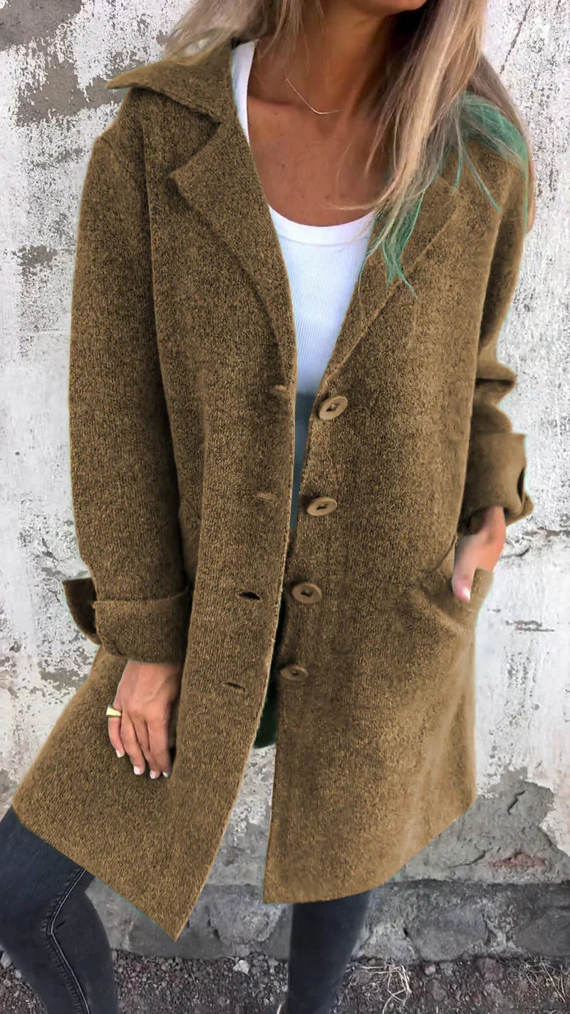 ModeGeist | Lässige Lange Jacke mit Umschlag