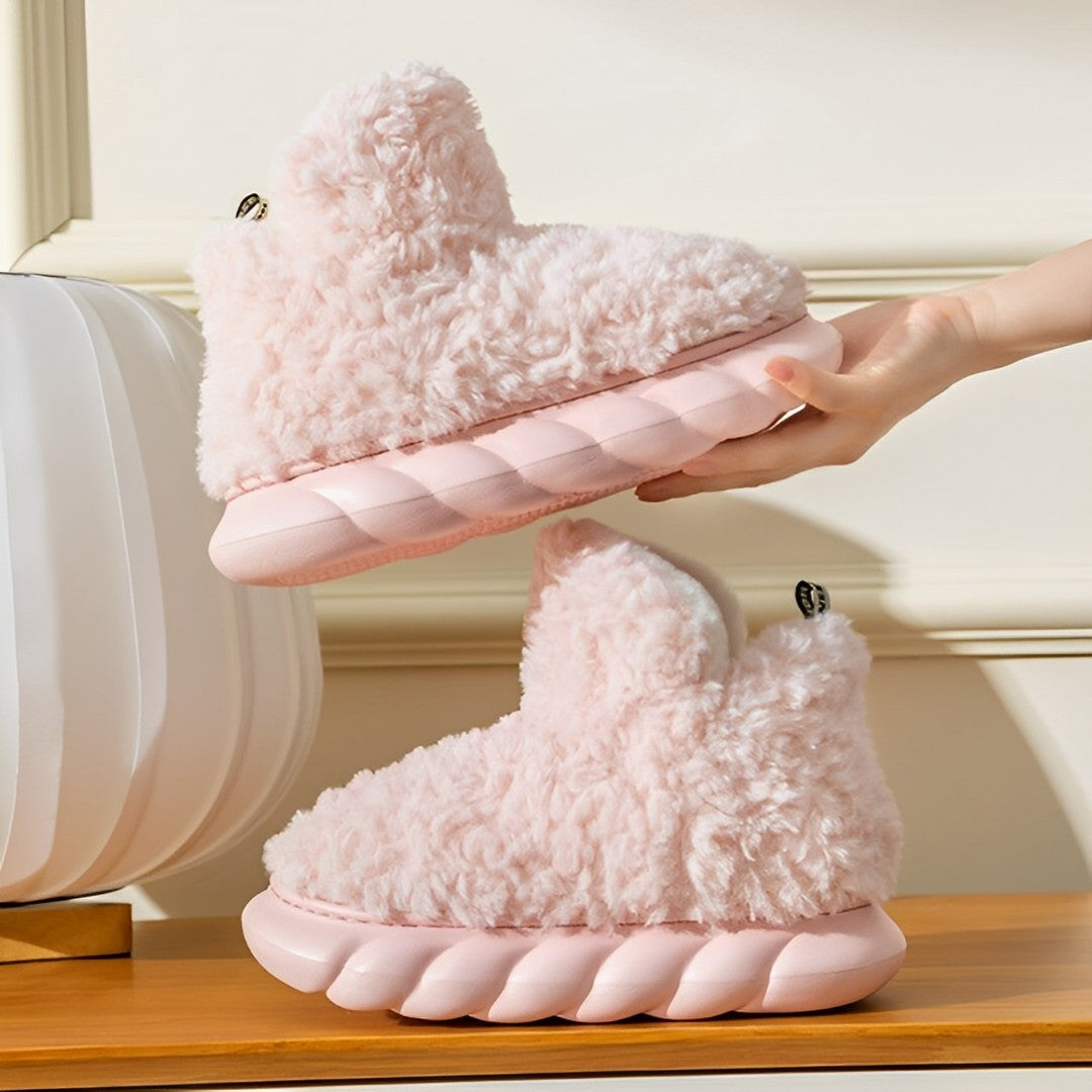 Warme Wollpantoffelstiefel für den Winter