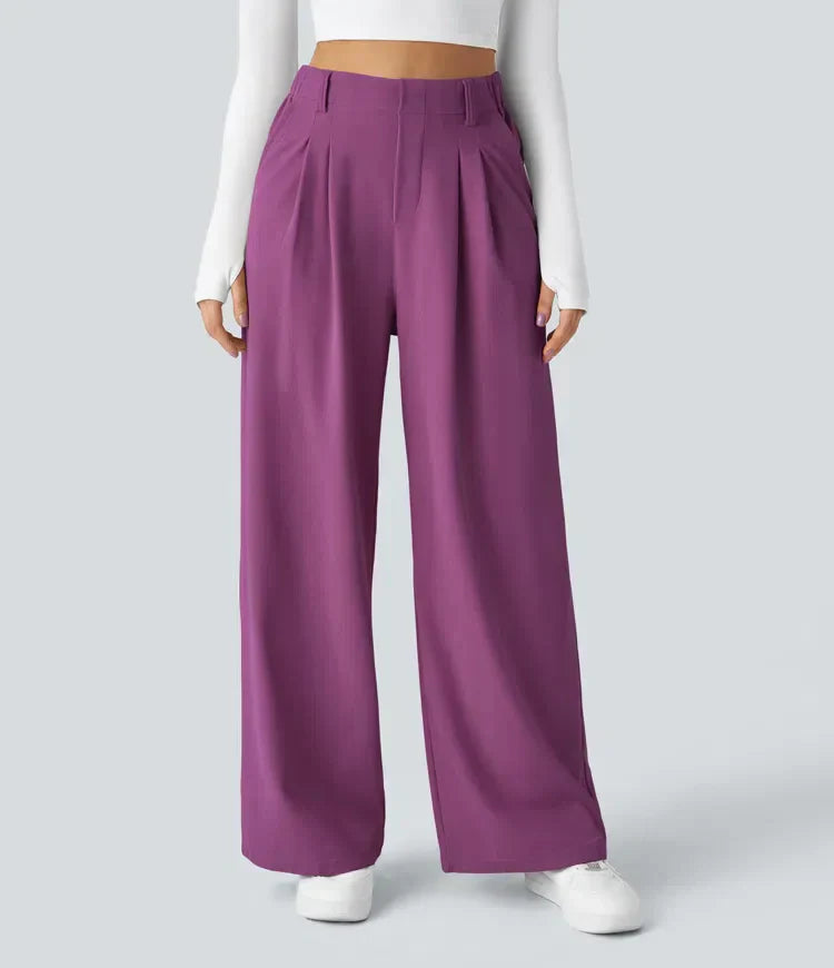 Damen-Waffelhose mit weitem Bein, Modell Lena