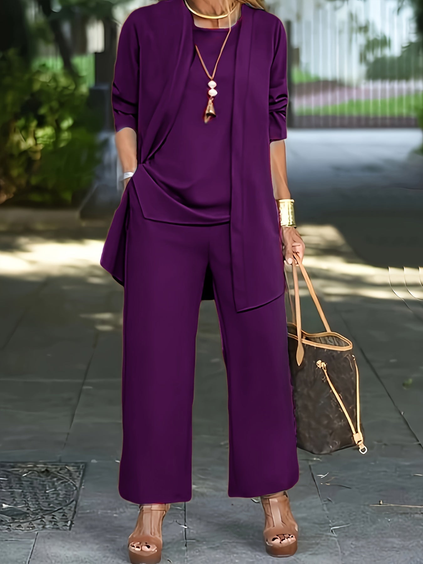 Mictoria Damen-Drei-Teile-Outfit: Elegant und modisch