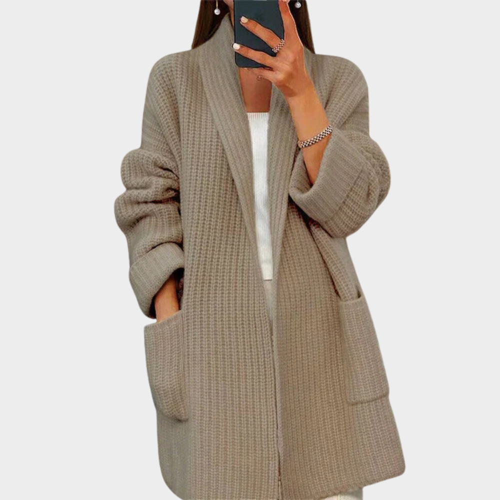 ModeGeist | gestrickter Woll-Cardigan-Pullover