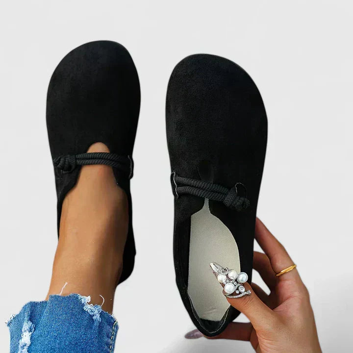 MODEGEIST Damen Loafer Slip-On Stützende Sohle Komfort Halbschuh