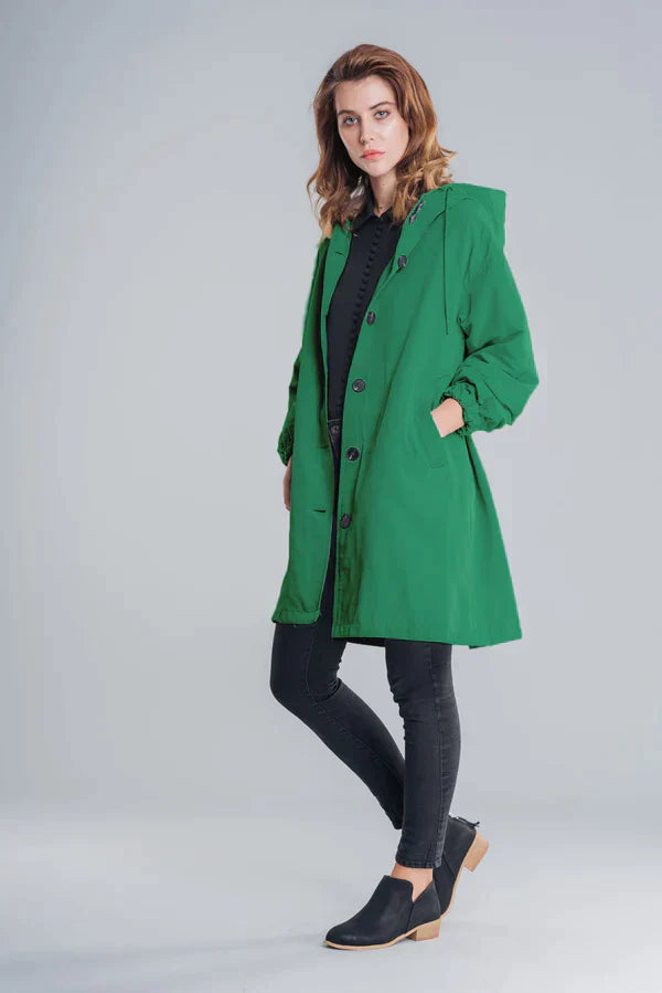 ModeGeist | Damen Wasserabweisende Jacke mit Knopfverschluss