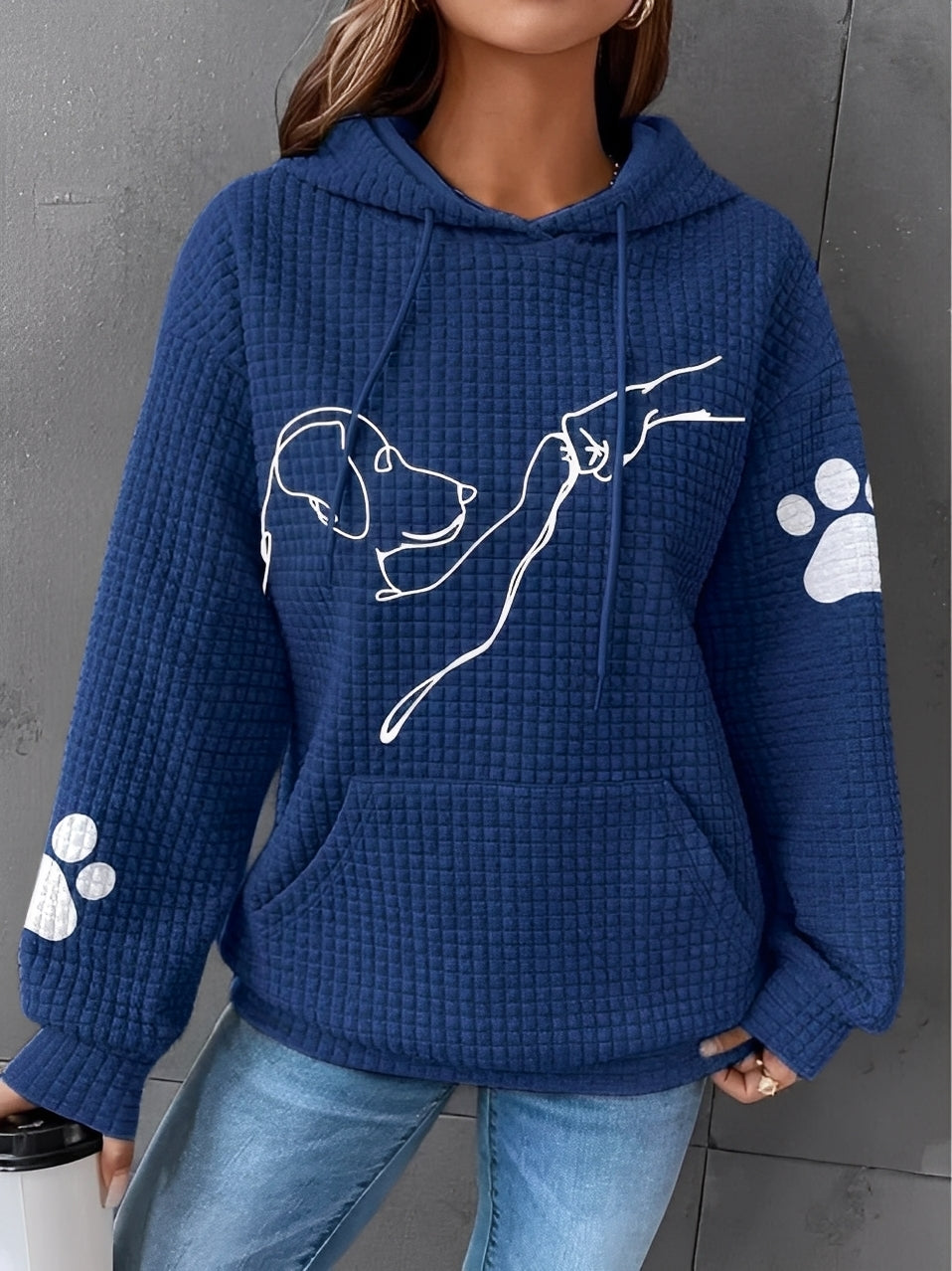ModeGeist | Bedruckter, Warmer Kapuzensweatshirt für Frauen