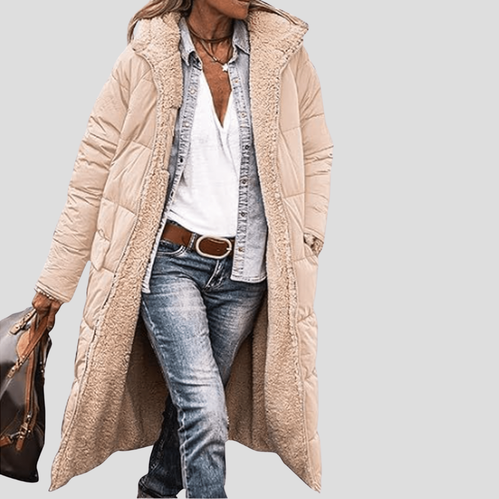 ModeGeist | Langer Wendbarer Wintermantel – mit Kapuze und Teddy Futter