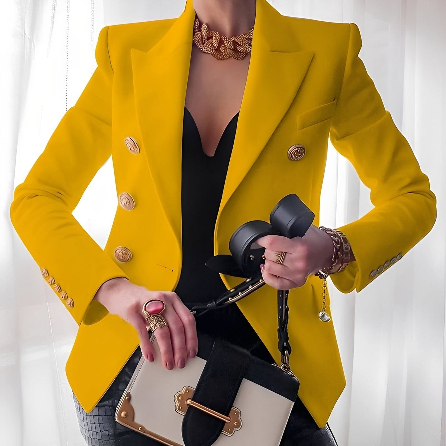 ModeGeist | Klassischer Blazer mit Knöpfen für Frauen
