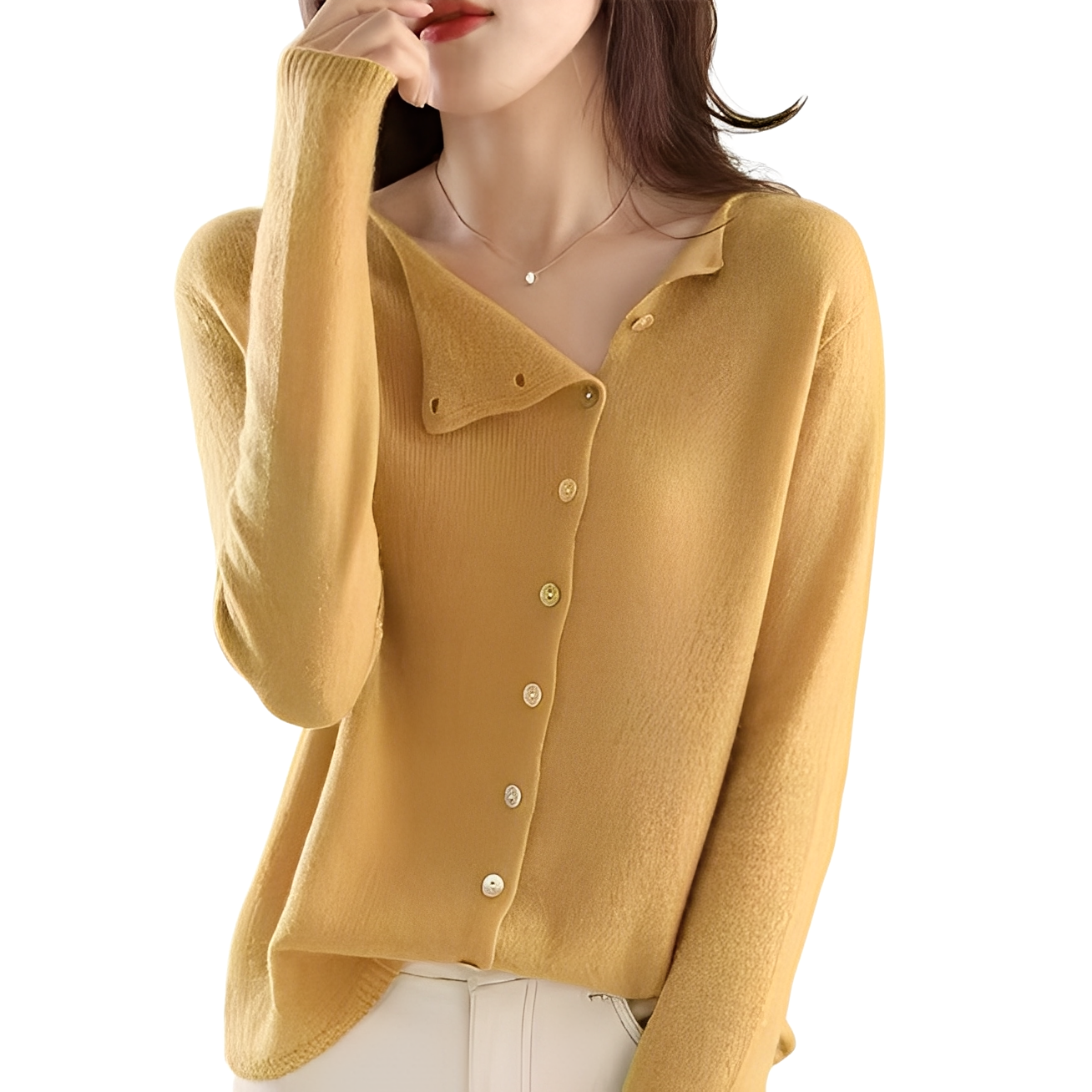 ModeGeist | Casual Strickjacke mit langen Ärmeln aus Wolle