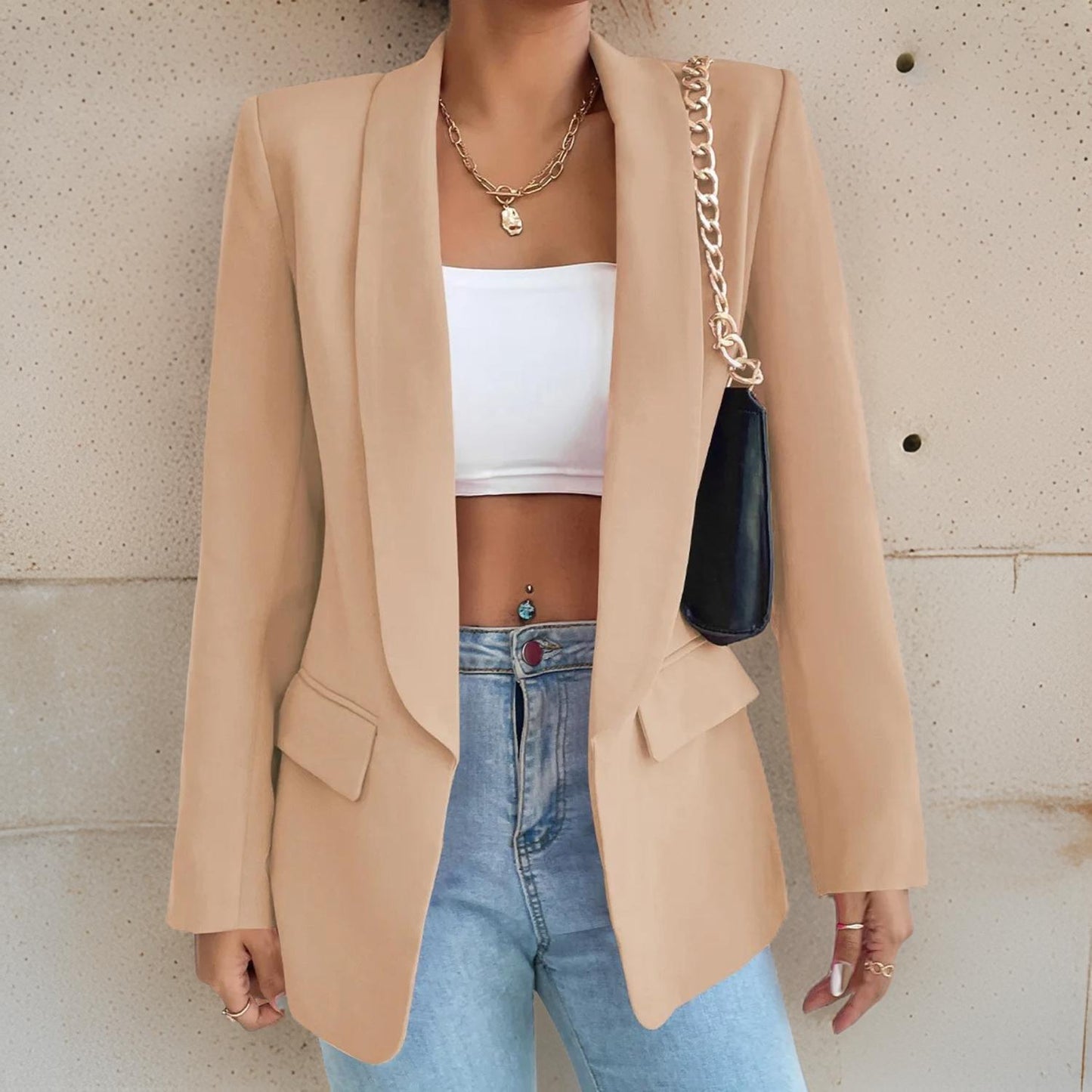 ModeGeist | Stylischer Damenblazer Aus Polyester-Baumwolle
