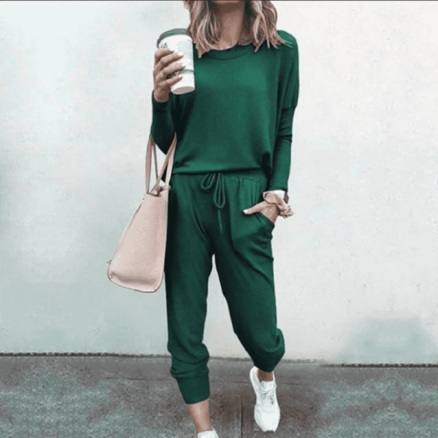 MODEGEIST Damen Jogging-Set Lounge Verstellbare Taille Weicher Stoff