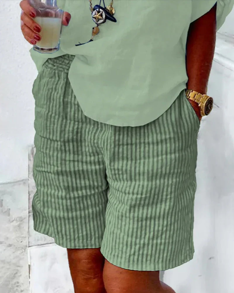 Clara Baumwollshorts mit Streifen