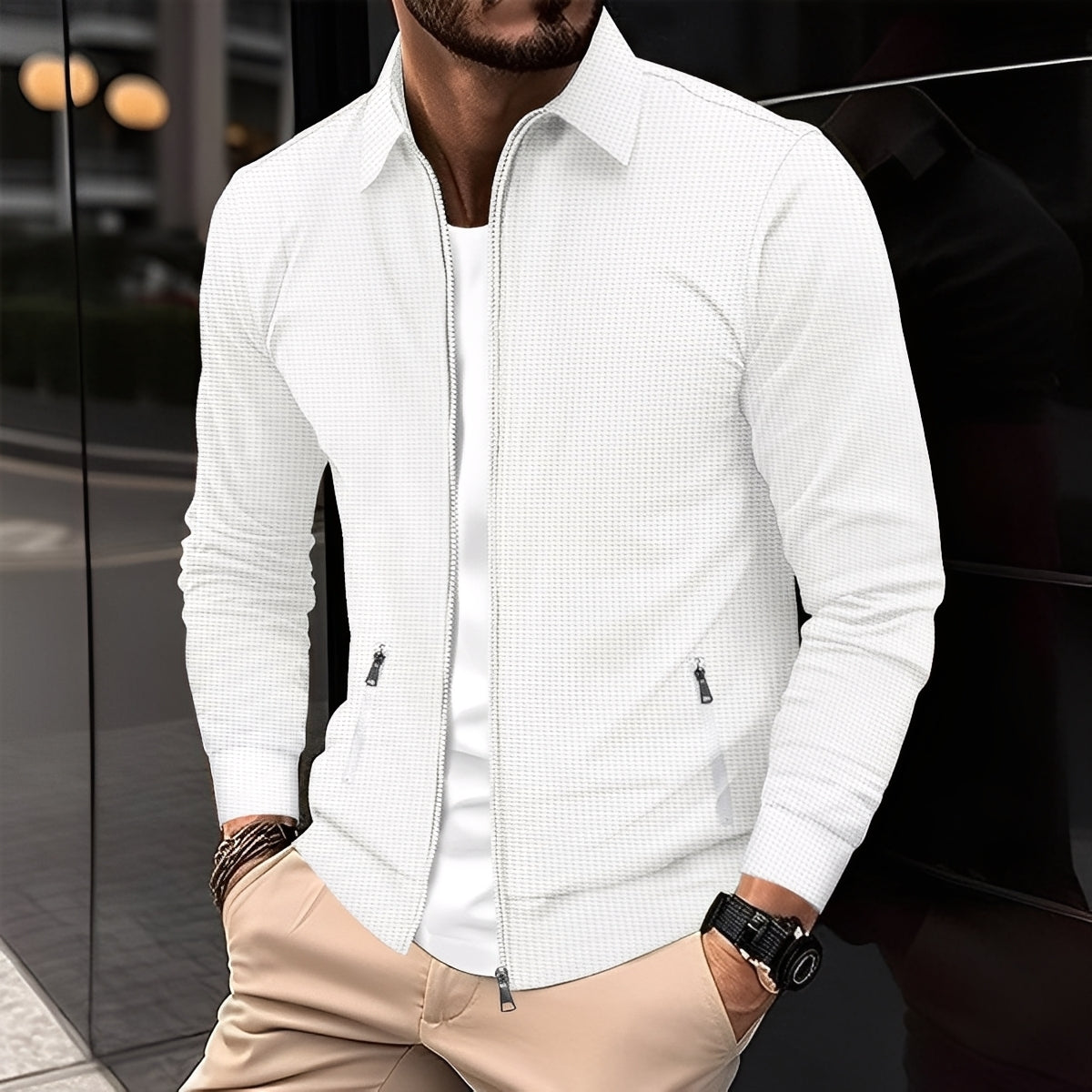 ModeGeist | Moderne Jacke mit Reißverschlusstaschen für Herren