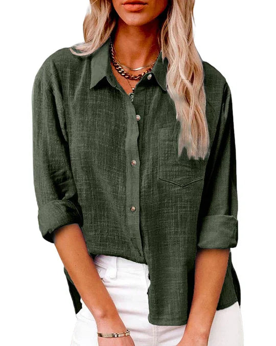 Langärmlige Bluse mit Taschen von Fudus