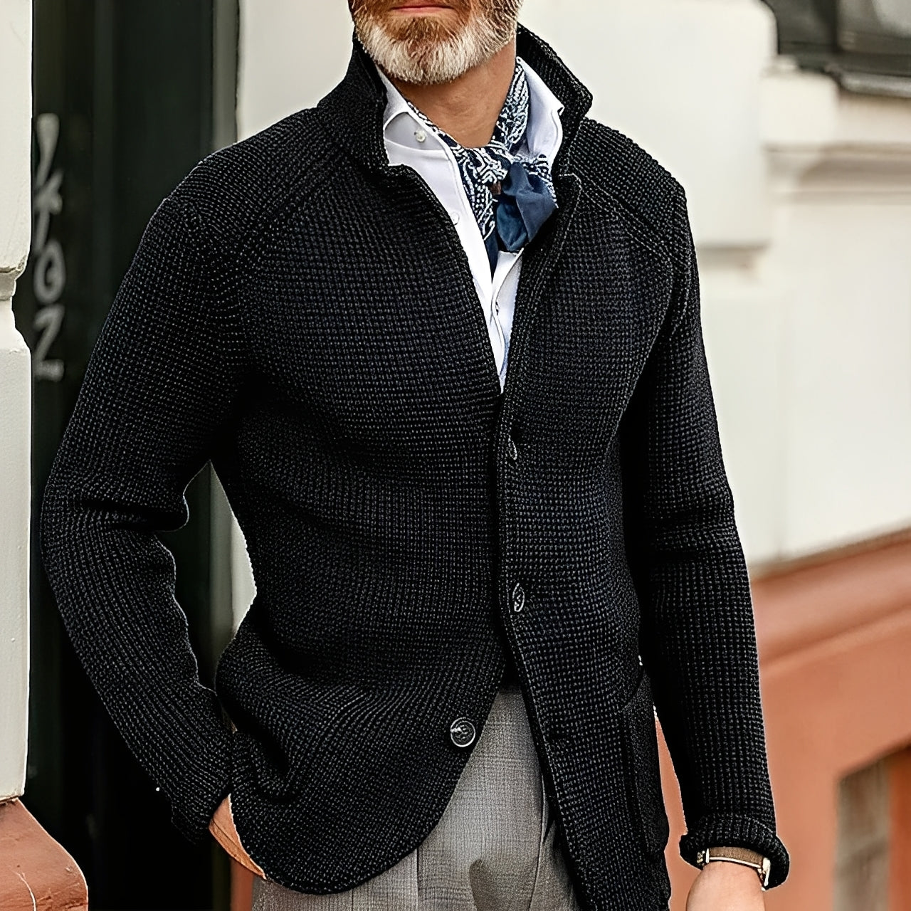 ModeGeist | Eleganter Strickcardigan für Herren