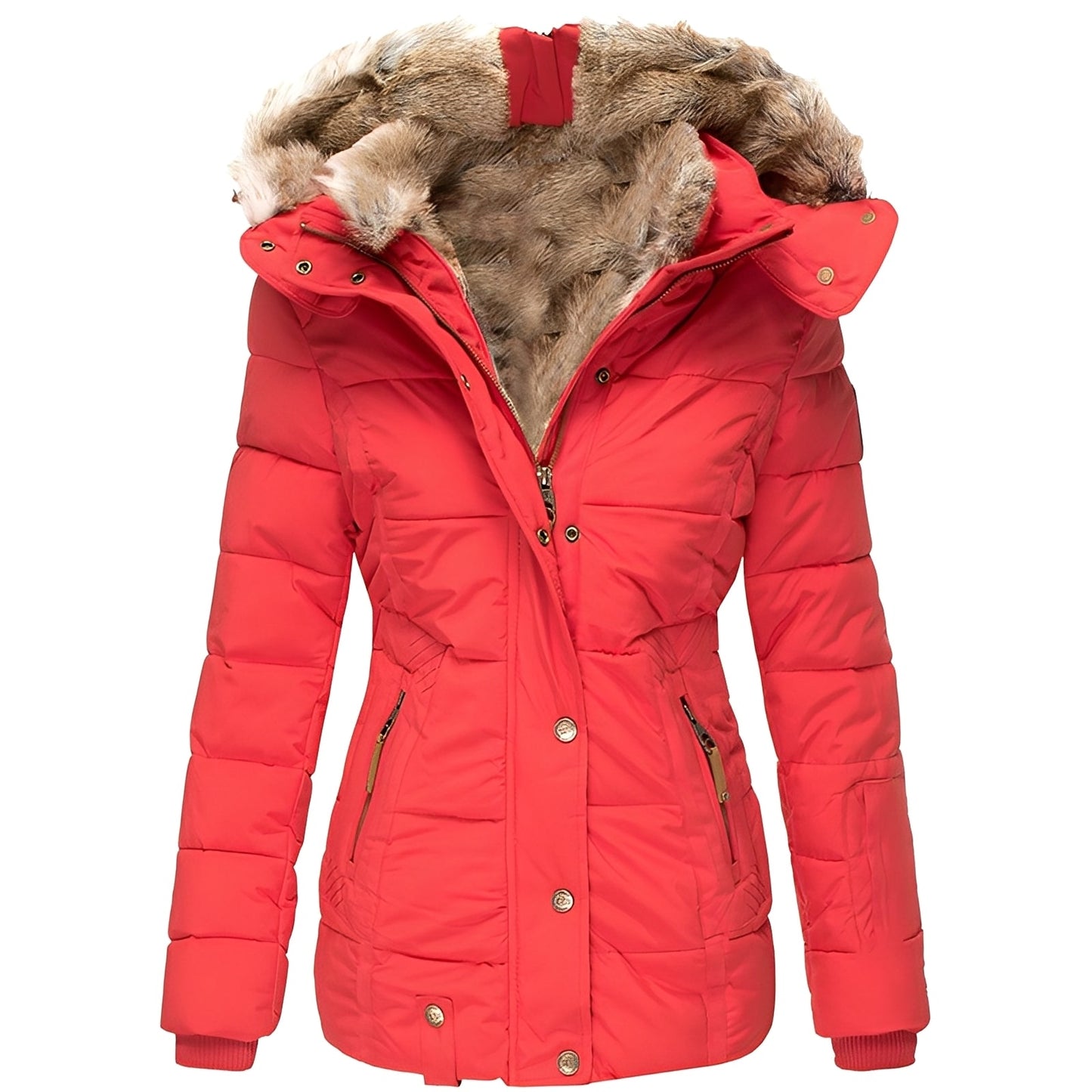 ModeGeist | Stilvolles schlankes Jacket mit Fellkragen für Frauen