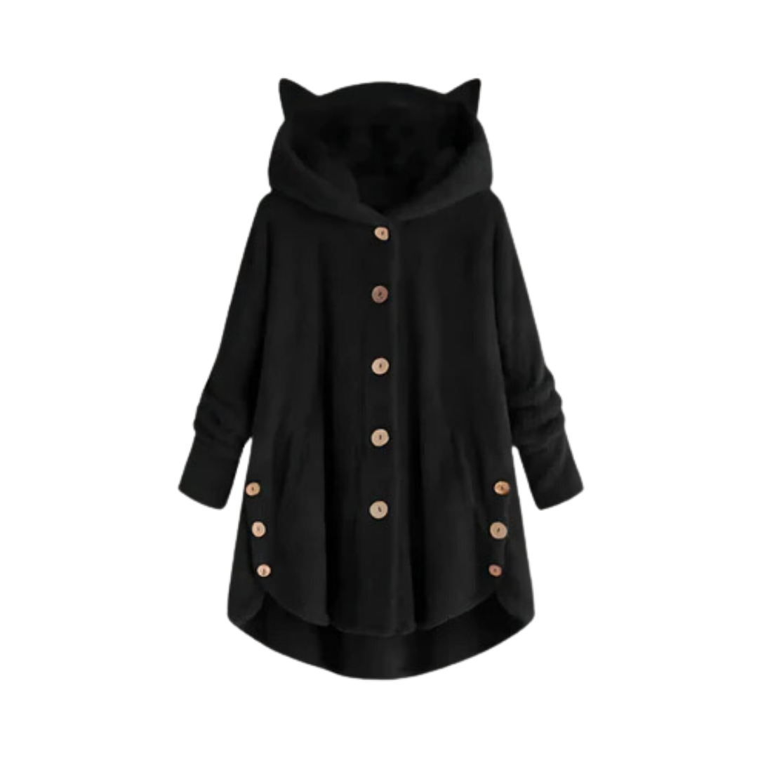 Fudus Damen Kapuzenpullover mit Katzenohren: Spielerisches Design und weicher Stoff