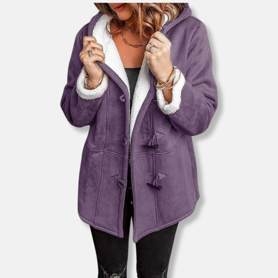 ModeGeist | Fleecejacke - Relaxed Fit - Kapuze - Plüschfutter - Mittellang - Toggle-Verschluss