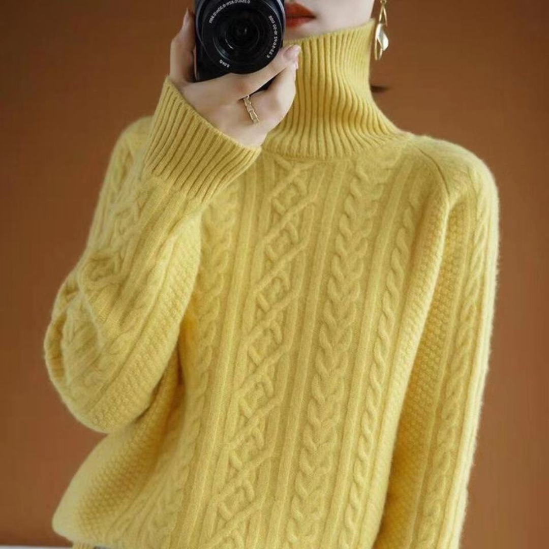 ModeGeist | Pullover aus Strick für Frauen mit warmem Rollkragen