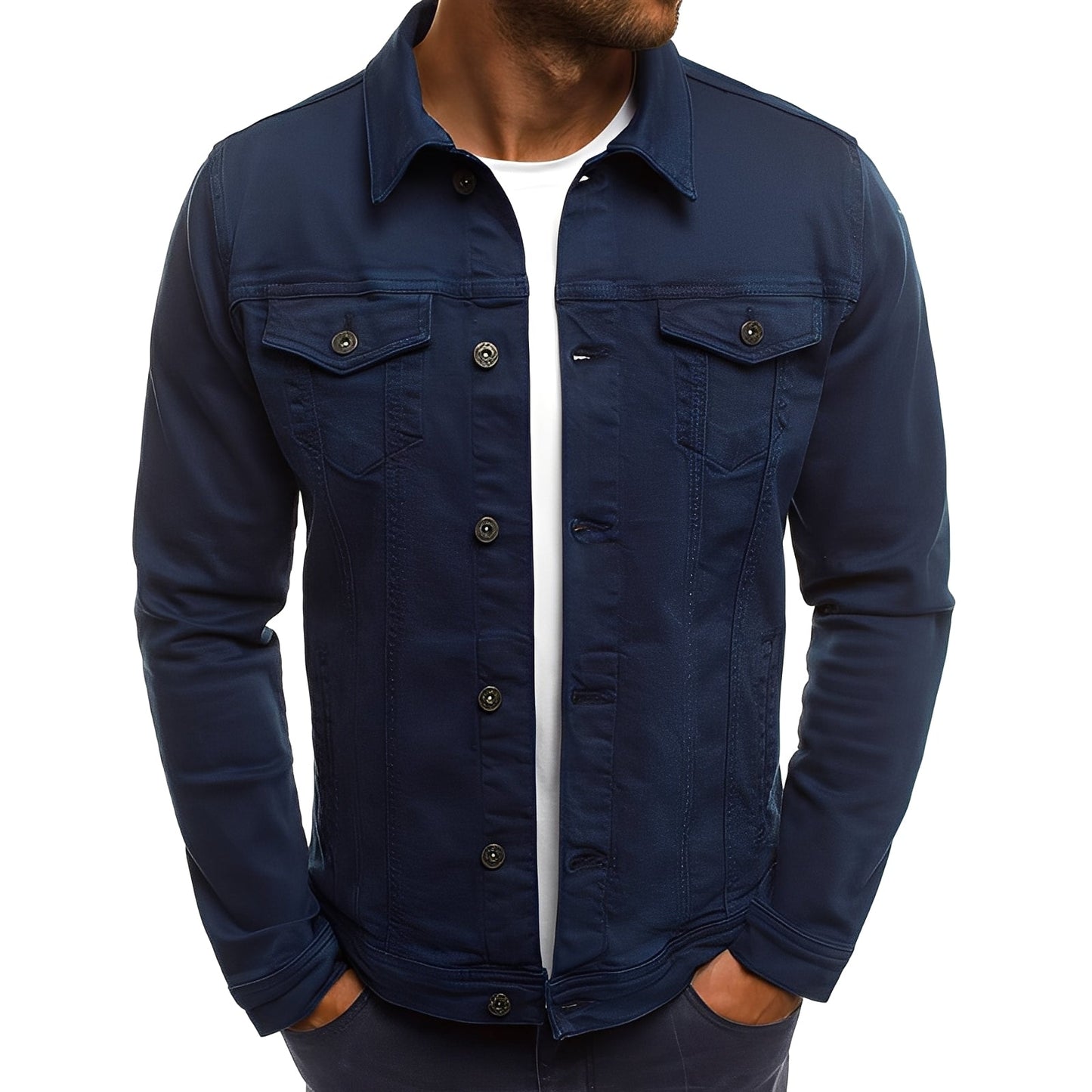 ModeGeist | Stylische Denimjacke mit Taschen für Männer