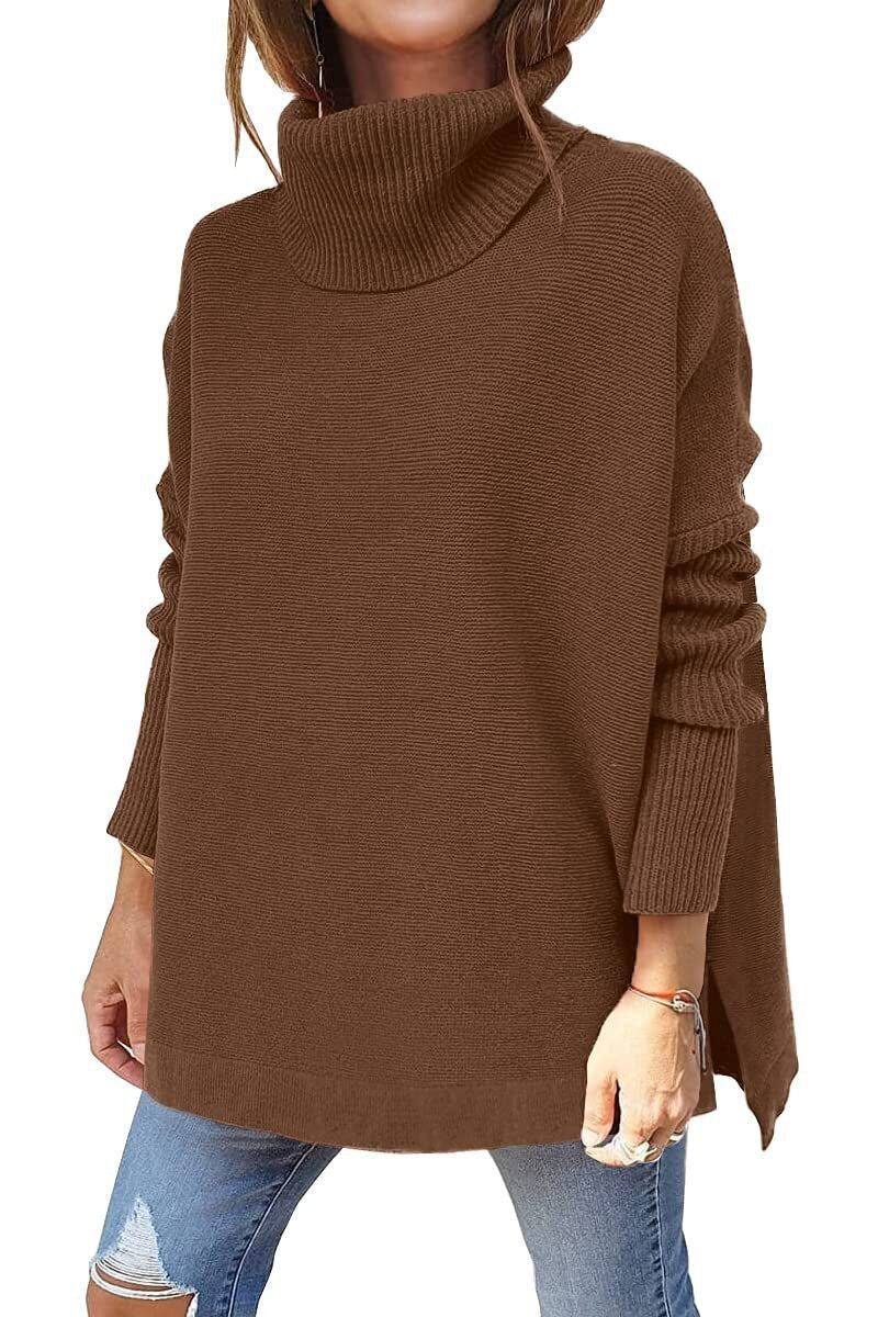 ModeGeist | Jumper - Frauen Herbst Bequemer Rollkragenpullover