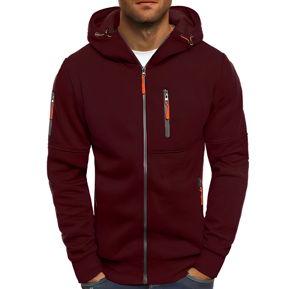 ModeGeist | Freizeit Zip-Up Jacke mit Kapuze für Herren