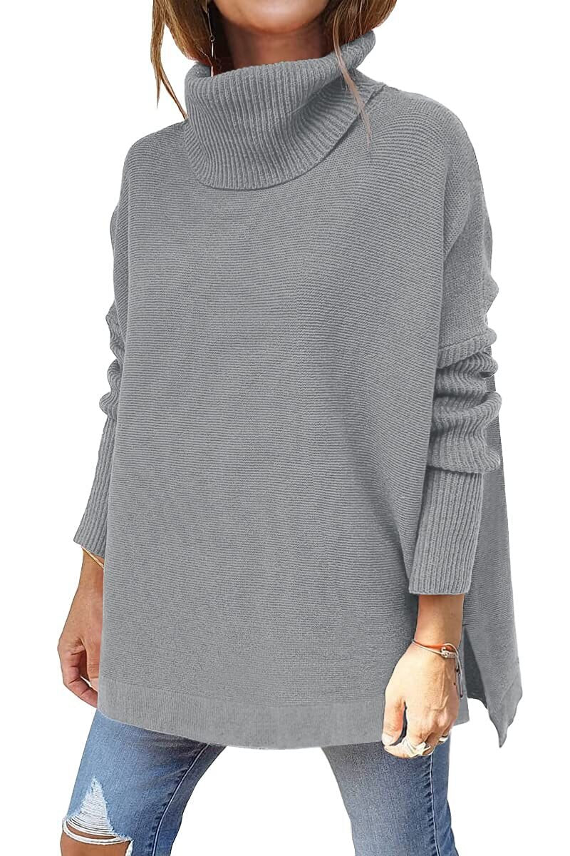 ModeGeist | Jumper - Frauen Herbst Bequemer Rollkragenpullover