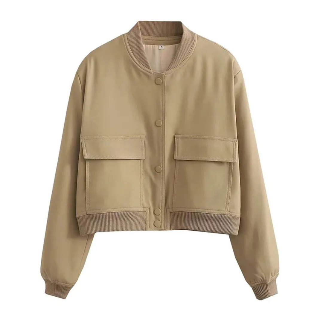 ModeGeist | Kurze Jacke mit Rundhalsausschnitt für Frauen