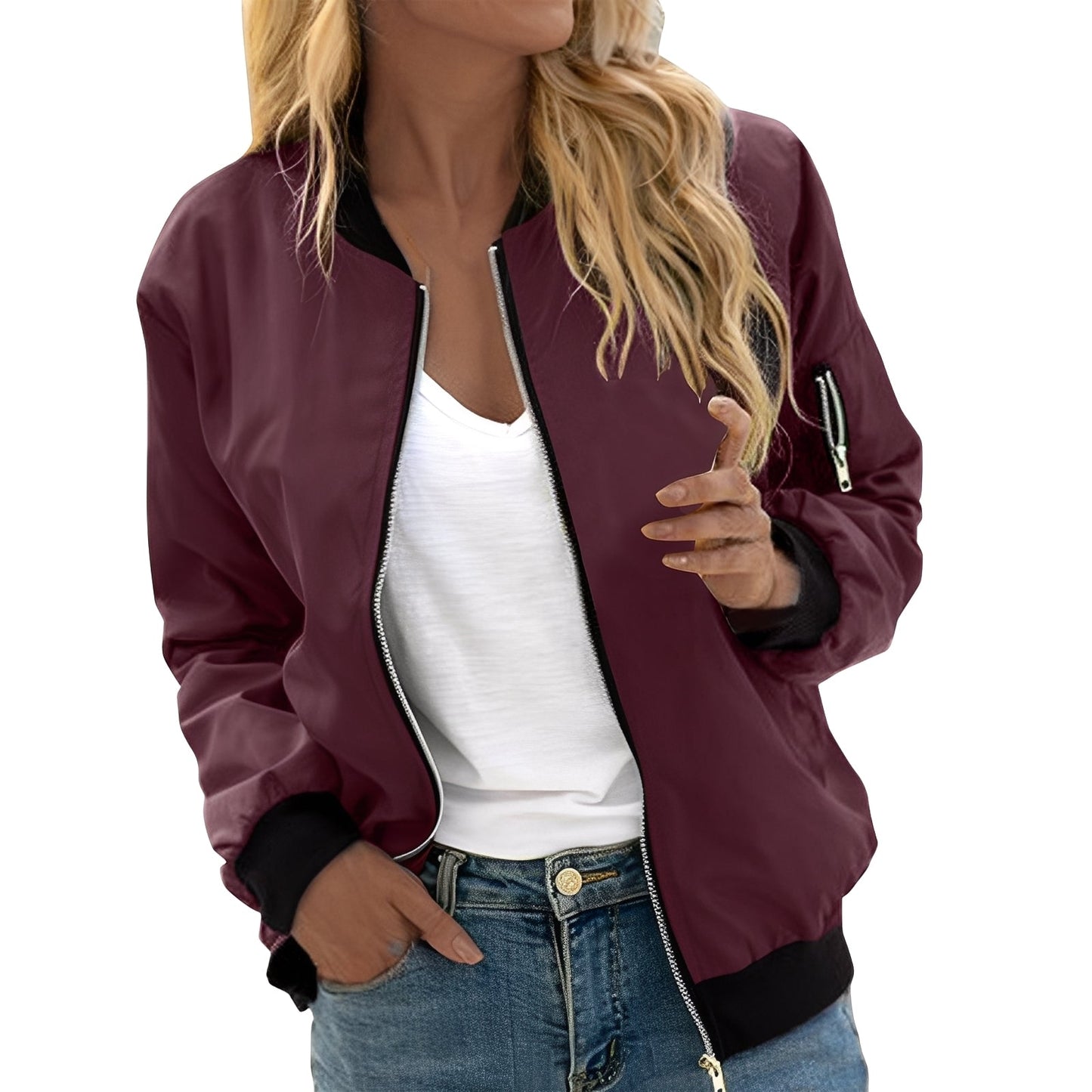 ModeGeist | Lässige Bomberjacke im Retro-Stil für Frauen