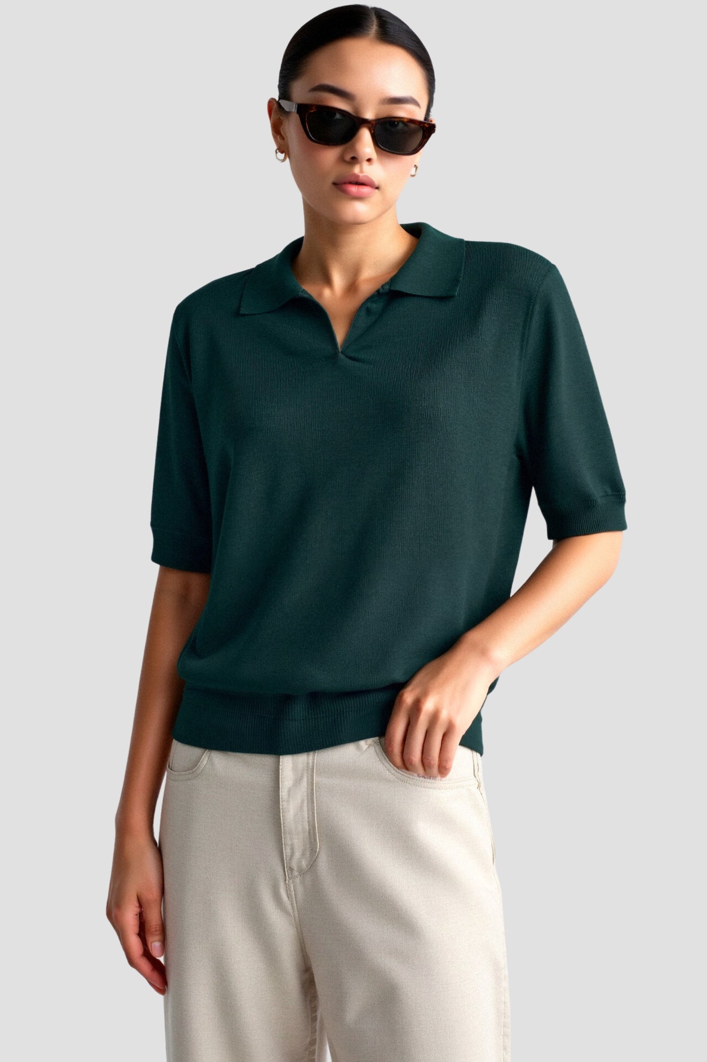 ModeGeist | Bequeme Damen Polo mit Kurzen Ärmeln