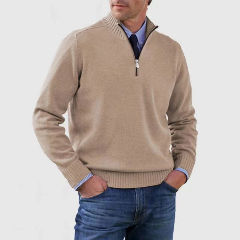 ModeGeist | Herrenpullover Mit Halbem Reißverschluss
