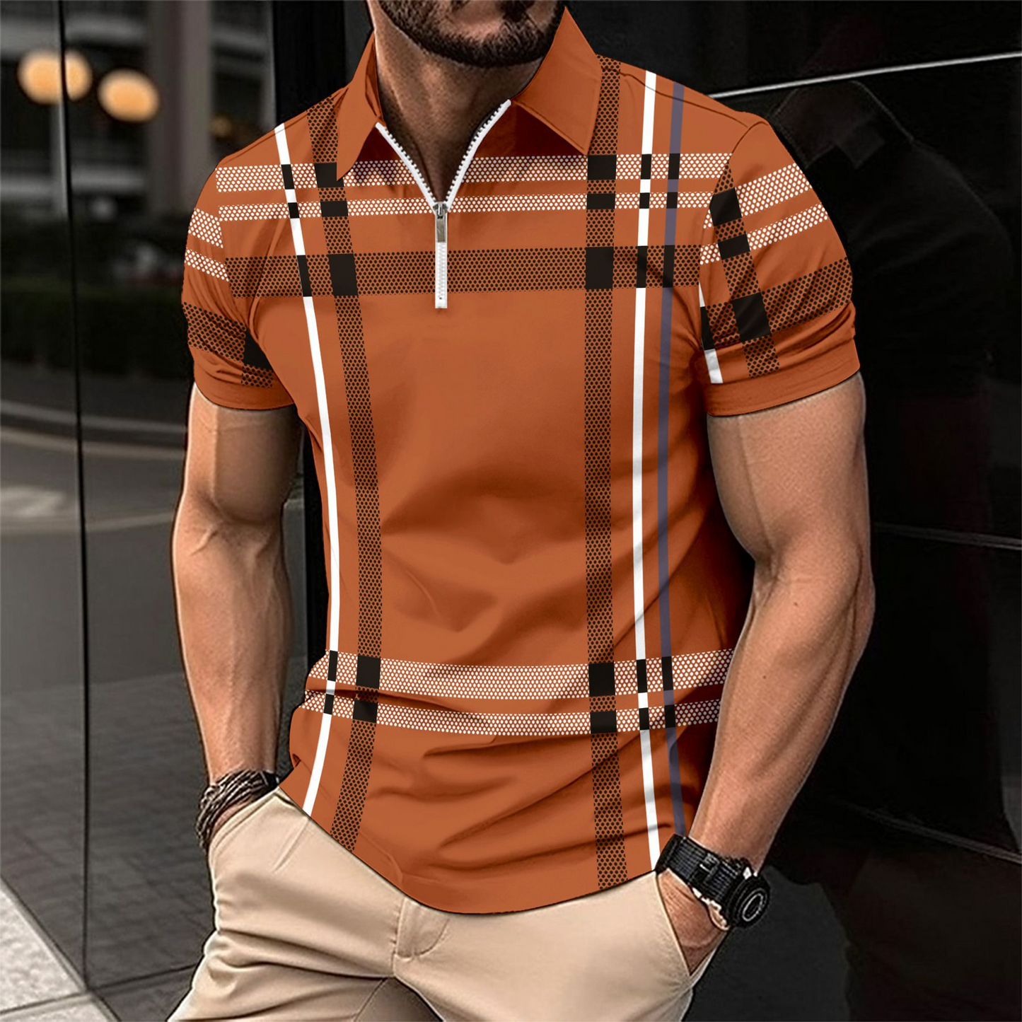 Edles Herren-Polohemd im Karo-Design