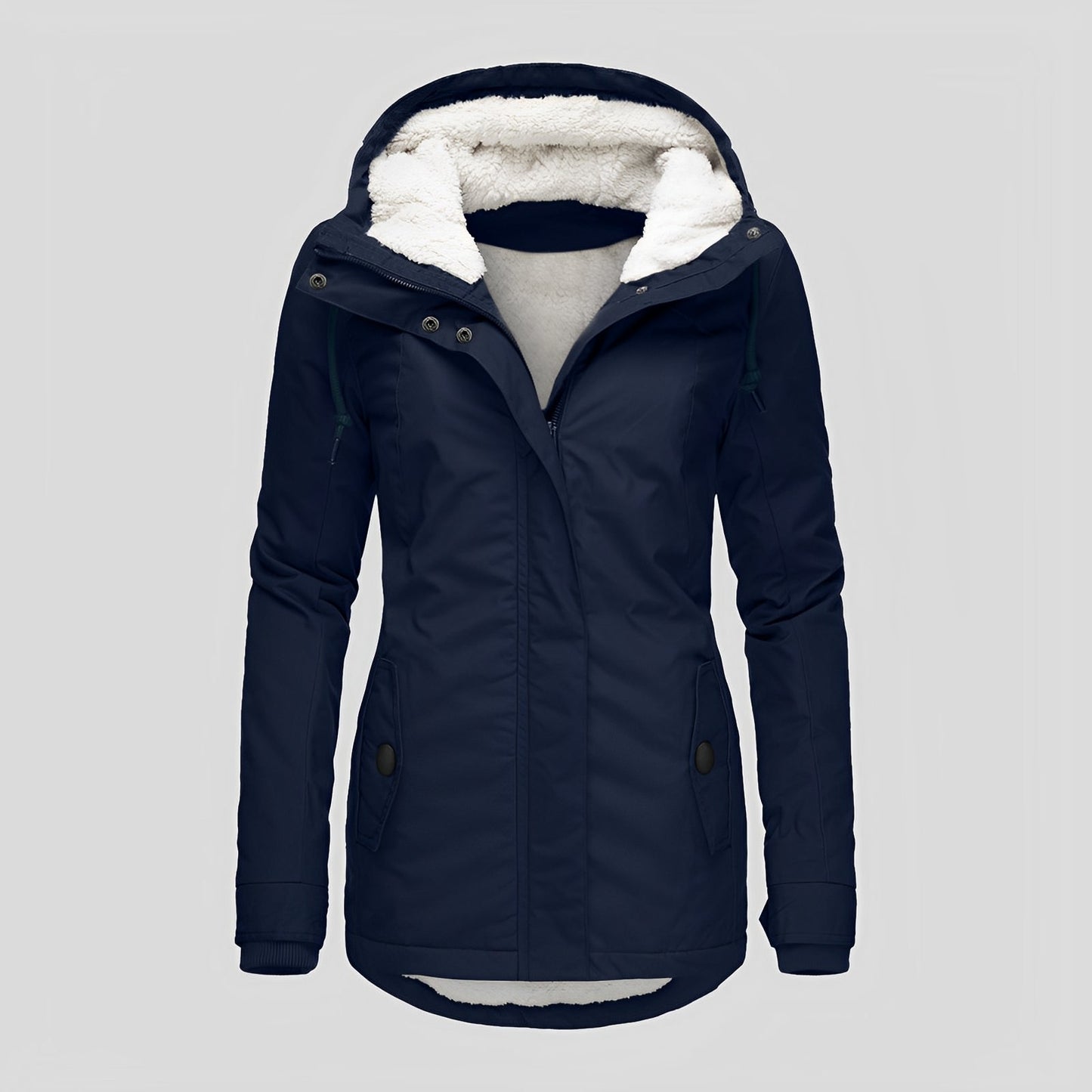 ModeGeist | Warmer Plissierte Jacke mit Kapuze für Frauen