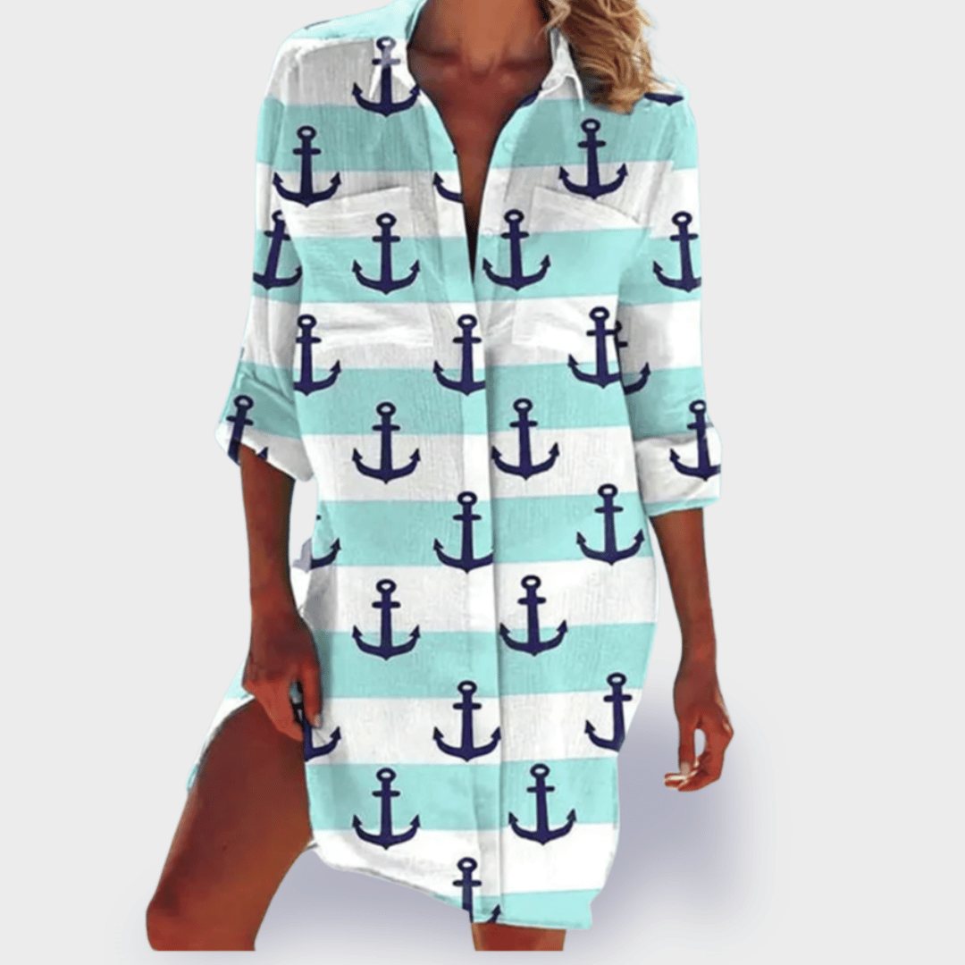MODEGEIST Damen Fließendes Kleid Lebendiges Design Leichter Stoff