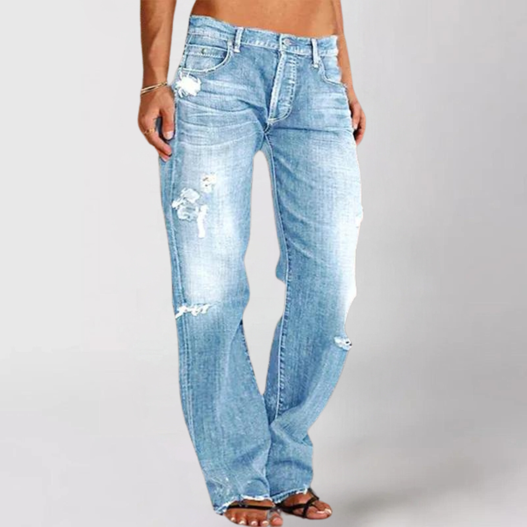 Crystie Locker: Weit geschnittene Denim Jeans
