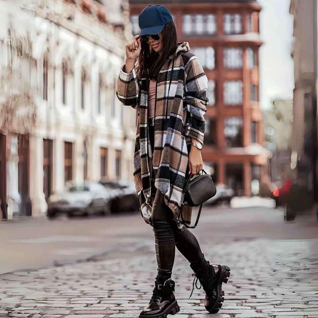 ModeGeist | Trendiger karierter Cardigan für Frauen