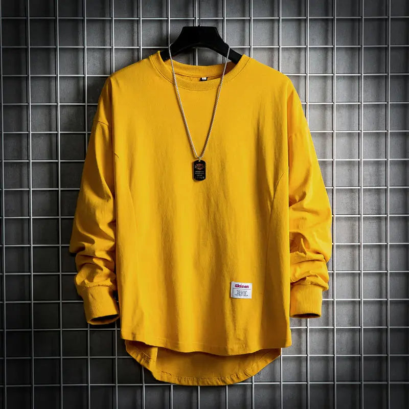 Pullover Sweater with Dropped Hemline
