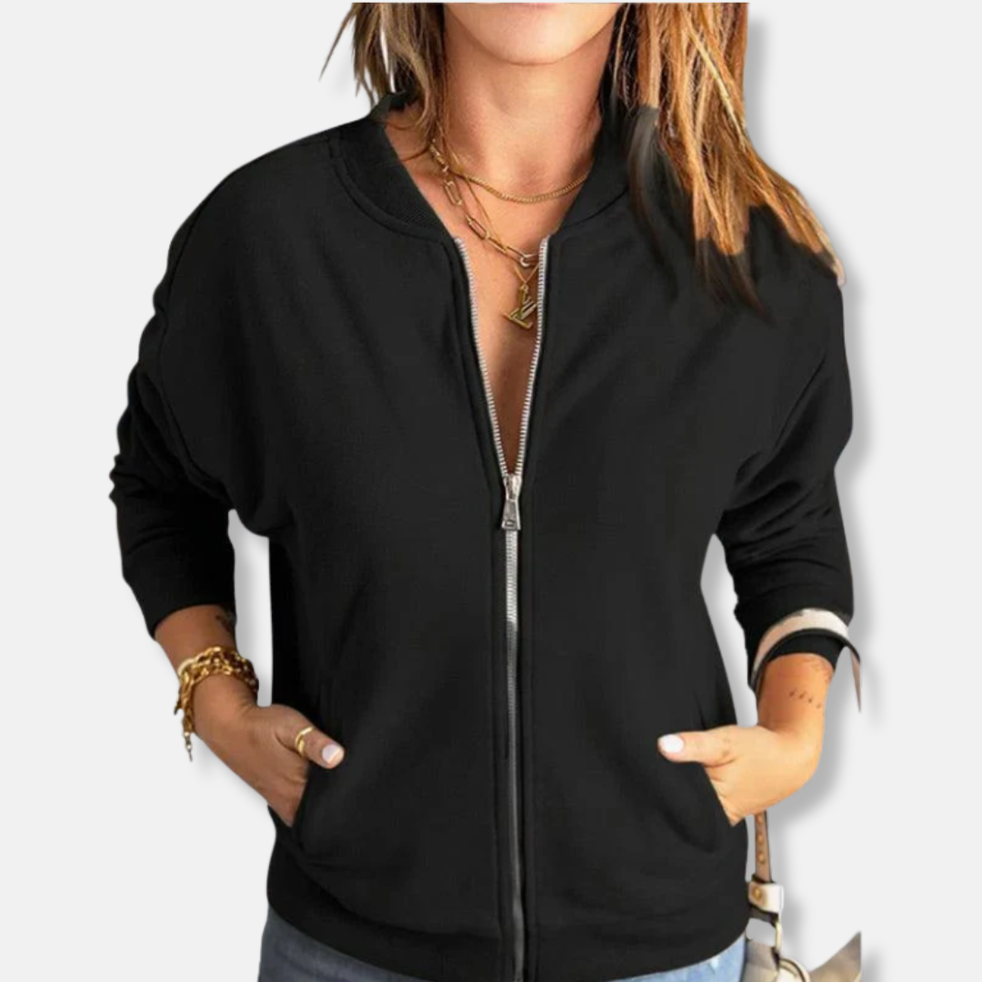 ModeGeist | Jacke - Leicht - Lässige Passform - Reißverschluss - Rippenbündchen - Lässiger Look