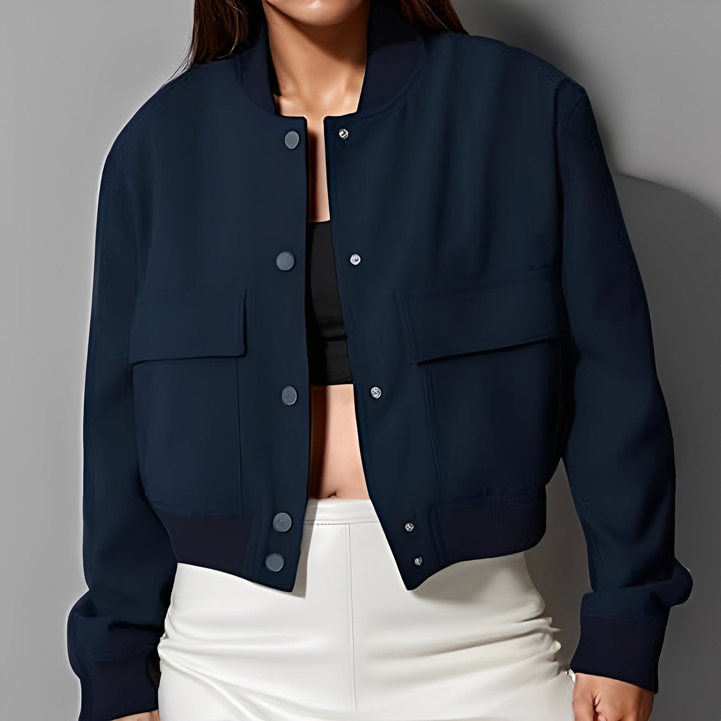 ModeGeist | Lässige, lockere Jacke mit großen Taschen für Frauen