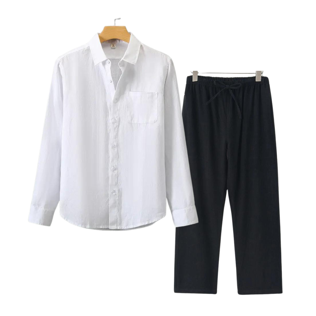 Klassisches und stilvolles Herren-Leinen-Set im Old-Money-Stil