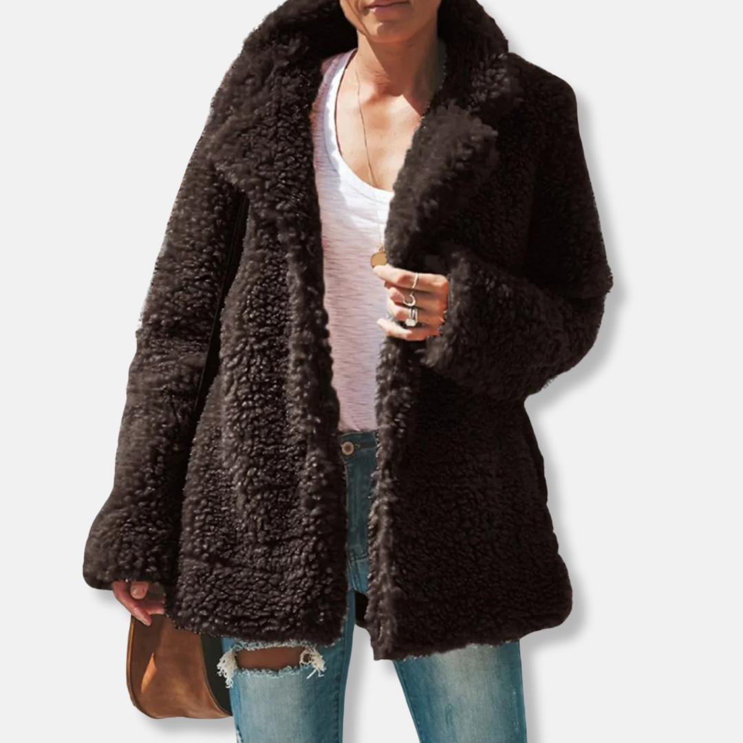 ModeGeist | Fleece Teddy Mantel | Oversized Reverskragenmantel